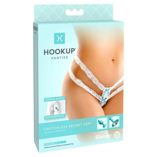 Hookup Panties Crotchless Secret Gem Fits Size S-L