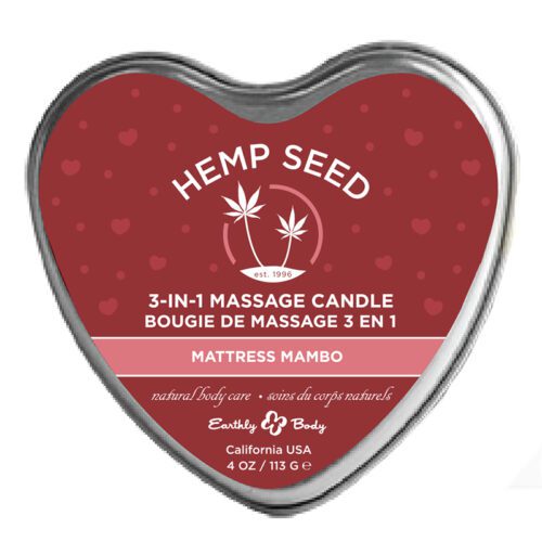 4.7 oz. Heart Tin Edible Massage Candle Mattress Mambo