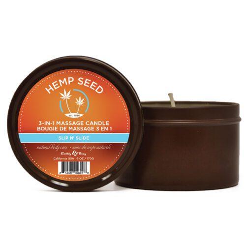 3 in 1  Round Tin Massage Candle 6.8 oz. Slip ‘n’ Slide