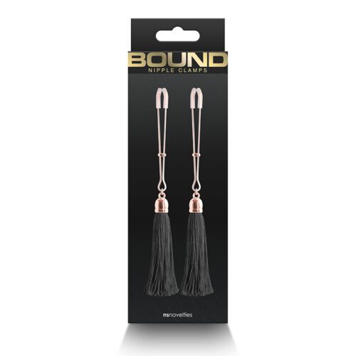 Bound Nipple Clamps - T1 - Black Tassel