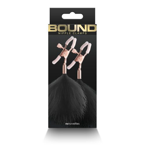 Bound Nipple Clamps - F1 -Black Feather 1