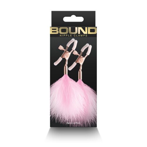 Bound Nipple Clamps - F1 - Pink Feather 1