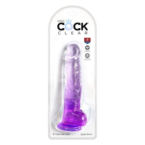 King Cock 8” with Balls Purple