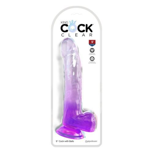 King Cock 9” with Balls Purple