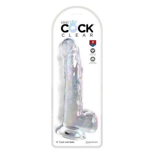 King Cock 9” with Balls Clear 1