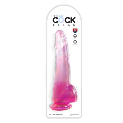 King Cock 10” with Balls Pink