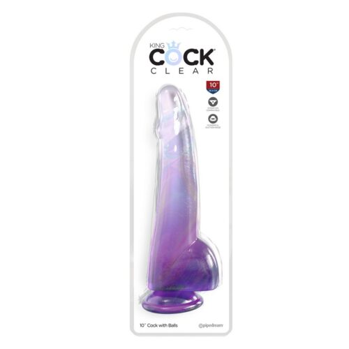 King Cock 10” with Balls Purple