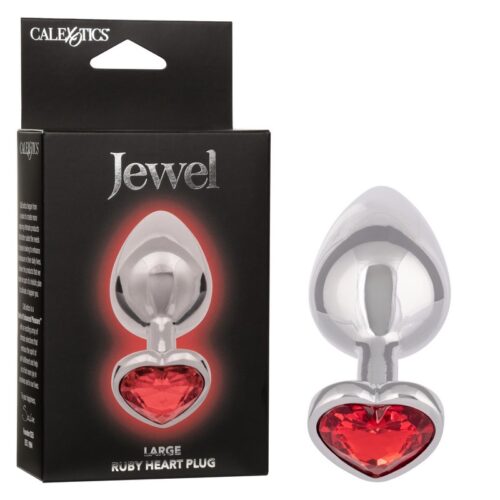 Jewel Ruby Heart Plug Large