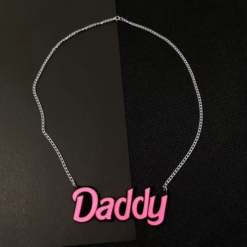 Hot Pink Daddy Pendant Necklace 1