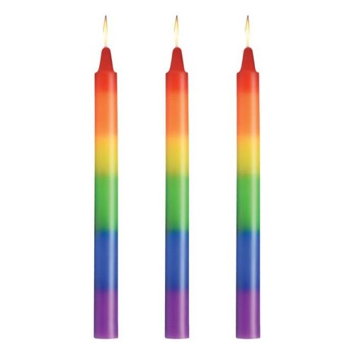 Pride Rainbow Drip Candles Set of 3